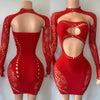 Touch My Body Dress Set (Red)