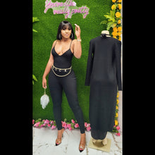 Load image into Gallery viewer, Main Topic Cardigan &amp; Jumpsuit Set (Black)
