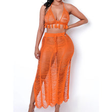Load image into Gallery viewer, Sunrise Skirt Set Cover up (orange)
