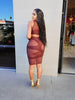 Kiss It Skirt Set (Brown)