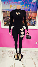 Load image into Gallery viewer, Three Hearts Tights Set (Black)
