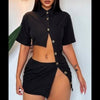 Sideways Shirt Dress (Black)