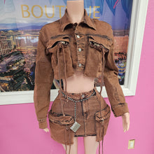 Load image into Gallery viewer, Outside Denim Skirt Set
