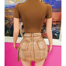 Load image into Gallery viewer, Relax Denim Skirt (Brown)
