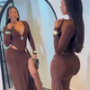 Chocolate Skirt Set (Brown)