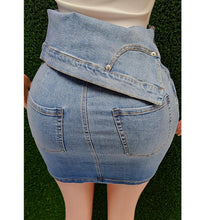 Load image into Gallery viewer, Folded Denim Skirt (Blue)
