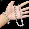 Bling Neck & Bracelet set (Silver)