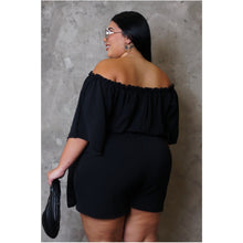 Load image into Gallery viewer, Carrie Romper (Plus) (Black)