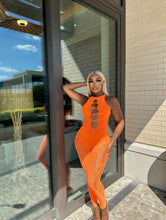 Load image into Gallery viewer, Mesh Doll Jumpsuit (Orange)
