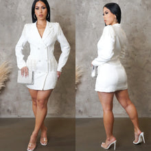 Load image into Gallery viewer, Boss Pearl Blazer Dress (White)
