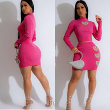Load image into Gallery viewer, Three Hearts Skirt Set (Pink)
