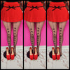 Pleated Bow Skirt (Red)