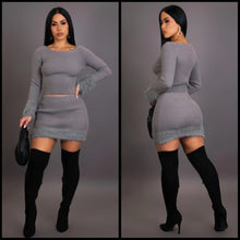 Load image into Gallery viewer, Mya Fur Skirt Set (Gray)
