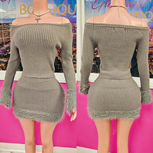 Load image into Gallery viewer, Mya Fur Skirt Set (Gray)
