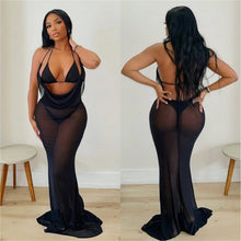 Load image into Gallery viewer, Sheer Mami 3 Piece Bikini Set (Black)