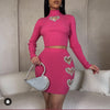 Three Hearts Skirt Set (Pink)