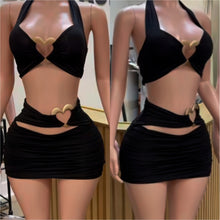 Load image into Gallery viewer, Double Heart Set (Black)
