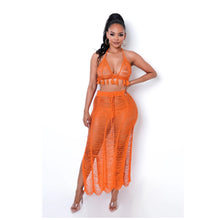 Load image into Gallery viewer, Sunrise Skirt Set Cover up (orange)
