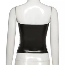 Load image into Gallery viewer, Tied Up Corset Top (black) (Orange)
