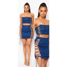Load image into Gallery viewer, Trendy Denim Skirt Set

