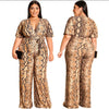 Sexy Leopard Print Jumpsuit (Plus Size)
