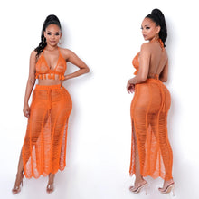 Load image into Gallery viewer, Sunrise Skirt Set Cover up (orange)
