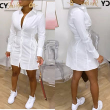 Load image into Gallery viewer, Chic Shirt Dress (white)

