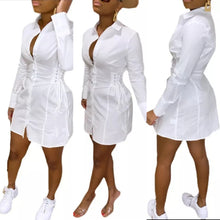 Load image into Gallery viewer, Chic Shirt Dress (white)
